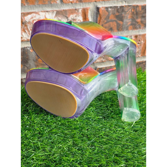 Lemon Drop By Privileged Products for Sale up to 90% Off  Lemon Drop by Privileged Rainbow Platform Heels Women\'s Size 10